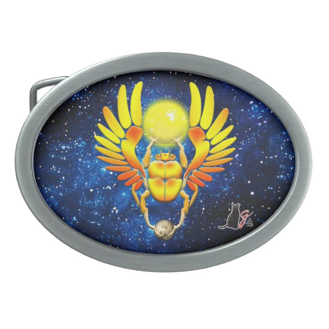 Scarab Oval Belt Buckle (Front)