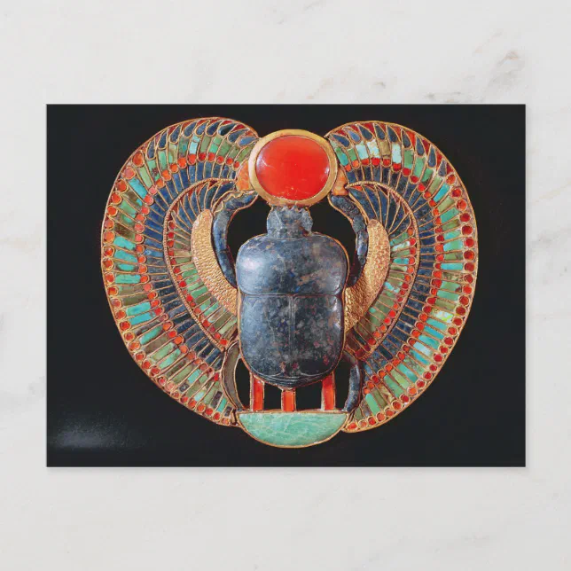 Scarab pectoral, from the tomb of Tutankhamun Postcard | Zazzle