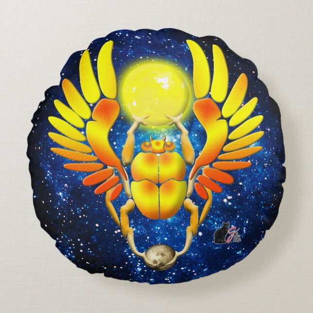 Scarab Round Pillow (Front)