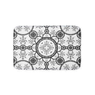 Scarab tile line pattern bath mat