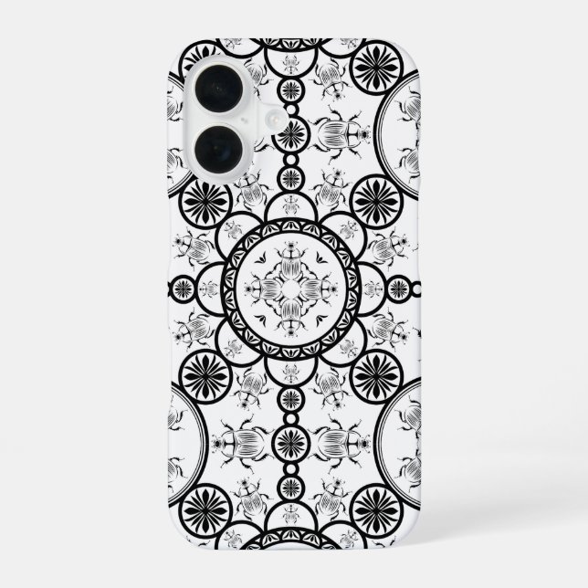 Scarab tile line pattern iphone case (Back)