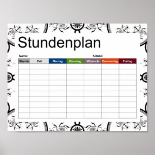 Scarab tile line pattern timetable poster