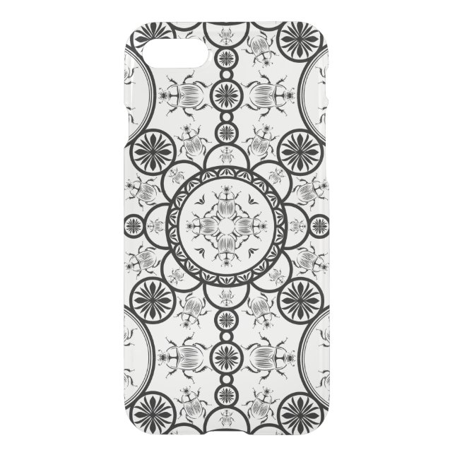 Scarab tile line pattern uncommon iPhone case (Back)