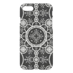 Scarab tile line pattern with black Background iPhone SE/8/7 Case