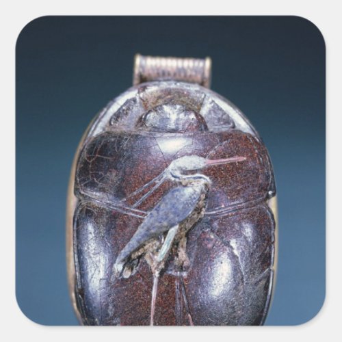 Scarab with Heron from Tomb of Tutankhamun Square Sticker