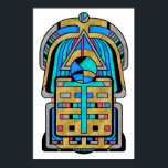Scarabesque - Art Deco Art Nouveau Geometric  Poster<br><div class="desc">This digital artwork features an abstract,  geometric interpretation of a scarab beetle,  rendered in vibrant colors and stained glass-like textures,  combining modern design with ancient symbolism.</div>