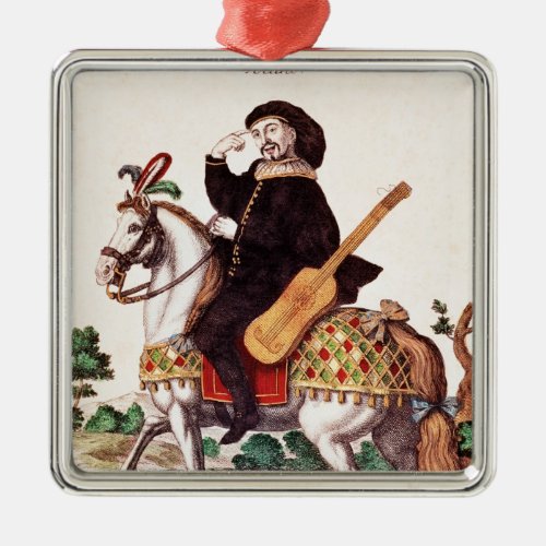 Scaramouche on Horseback Metal Ornament