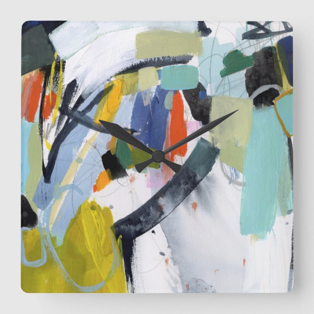 Scarborough Fair - Abstract Square Wall Clock (Front)