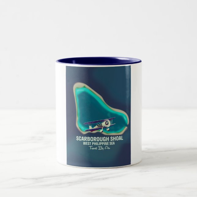 Scarborough Shoal West Philippine Sea Map Two-Tone Coffee Mug (Center)