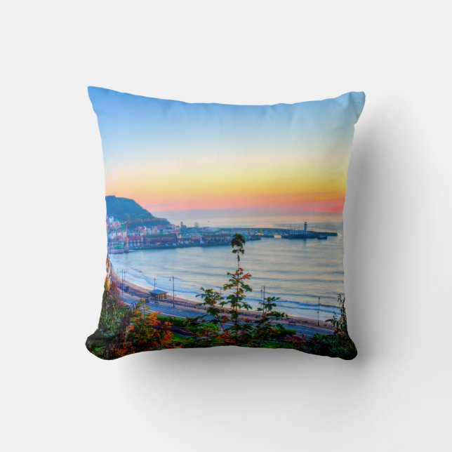 Scarborough Sunrise Throw Pillow (Front)
