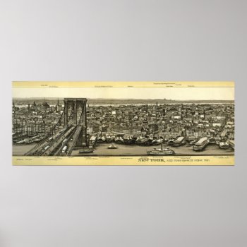 Scarce 1880 Brooklyn Ny Panorama Poster by lkranieri at Zazzle