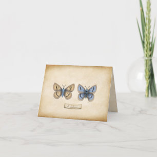 Scarce Large Blue Butterfly Specimen Customizable Note Card