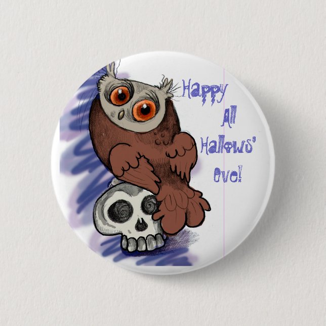 Scardy Owl~buttons Button (Front)