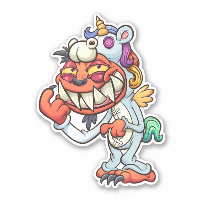 Scare Bear - Rainbow Unicorn Sticker (Front)