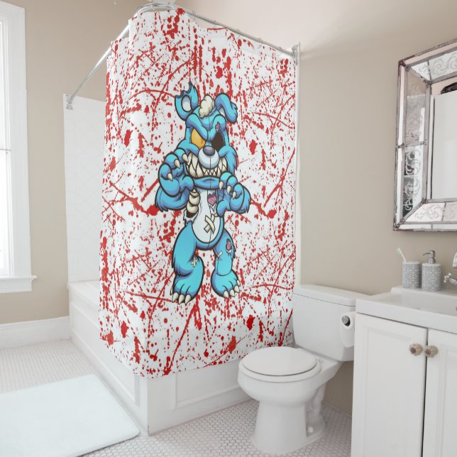 Scare Bear Shower Curtain (In Situ)