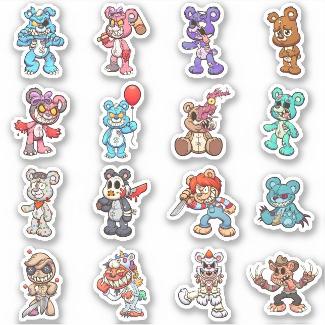 Scare Bears - Zombie Horror Sticker (Front)
