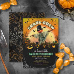 Scare Crew Halloween Birthday or Party ID1001 Invitation<br><div class="desc">A pumpkin-head scarecrow, glowing Jack O 'Lanterns against a shining moon background invite you to join the 'Scare-Crew'. This invite works well for a boy's Halloween birthday party. Bold typography along with your own event details on this colorful invitation, can be customized to suit other types of event. Search ID1001...</div>
