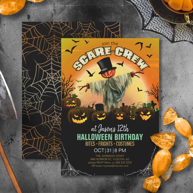 Scare Crew Halloween Birthday or Party ID1001 Invitation (Creator Uploaded)