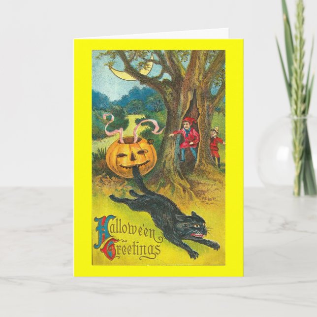 Scare-Dy Cat Halloween Greeting Card (Front)