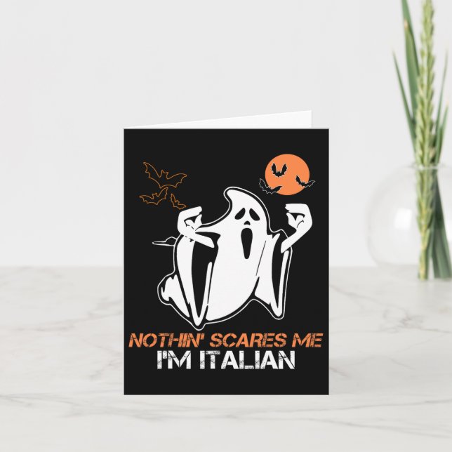 Scare Me I'm Italian Ghost Halloween Costume  Card (Front)