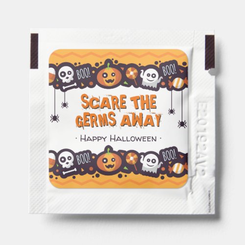 Scare The Germs Away Cute Happy Halloween Hand Sanitizer Packet