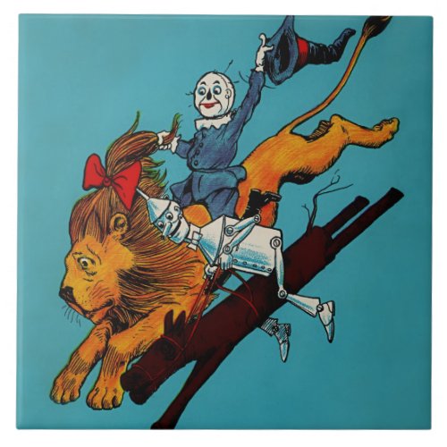 Scarecrow and Cowardly Lion by John R Neill Ceramic Tile