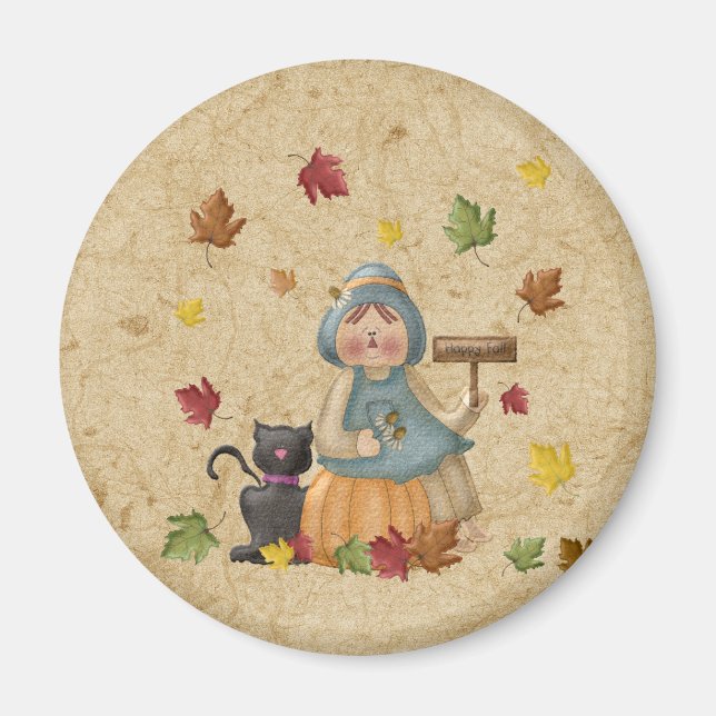 Scarecrow and his black cat magnet (Front)