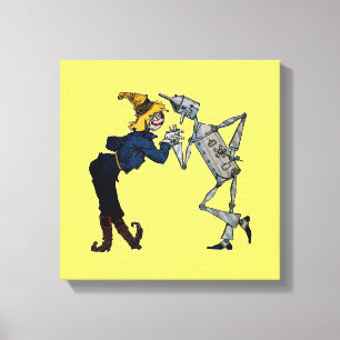 Scarecrow and Tin Man Wrapped Canvas Print