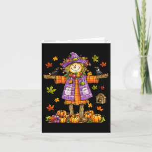Scarecrow Autumn Fall Season Pumpkin Thanksgiving Card