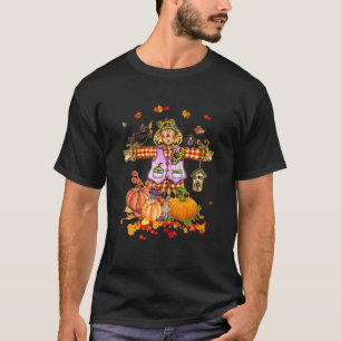 Scarecrow Autumn Hello Fall Pumpkin Thanksgiving H T-Shirt