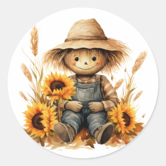 Scarecrow  classic round sticker