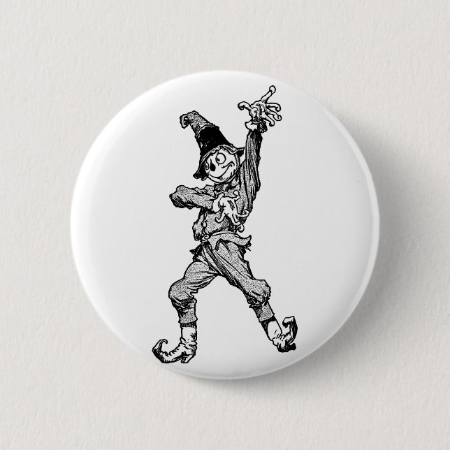 Scarecrow Dancing Disco Style Pinback Button (Front)