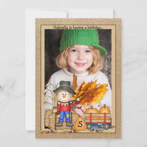 Scarecrow Frame Photo Invitation