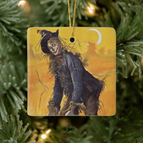 Scarecrow from Wizard of Oz Vintage Fairy Tales Ceramic Ornament