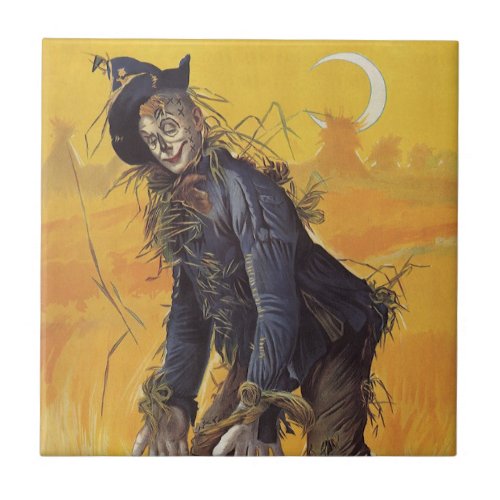 Scarecrow from Wizard of Oz Vintage Fairy Tales Ceramic Tile