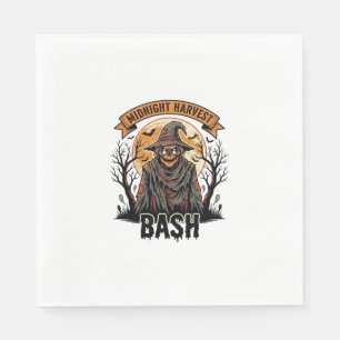 Scarecrow Halloween Shirt Vintage Engraving Party Napkins