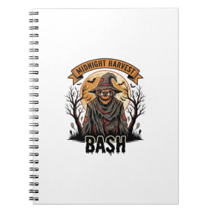 Scarecrow Halloween Shirt Vintage Engraving Party Notebook