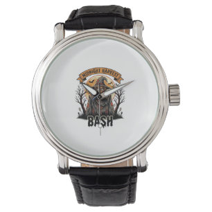 Scarecrow Halloween Shirt Vintage Engraving Party Watch