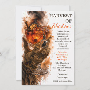 Scarecrow Harvest Cocktail Halloween Invitation