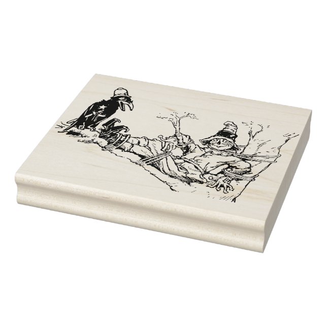 Scarecrow in a tree illustration art stamp (Stamp)