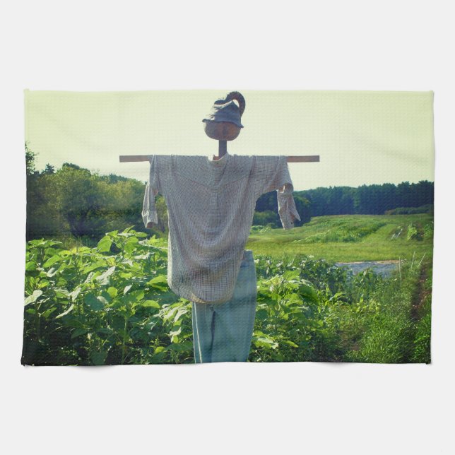 Scarecrow In Garden Field   Kitchen Towel (Horizontal)