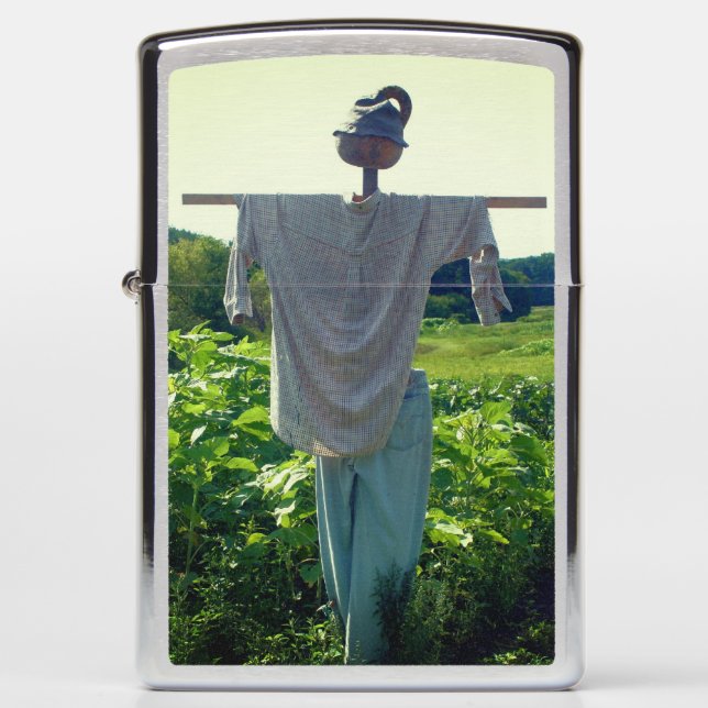 Scarecrow In Garden Field   Zippo Lighter (Front)
