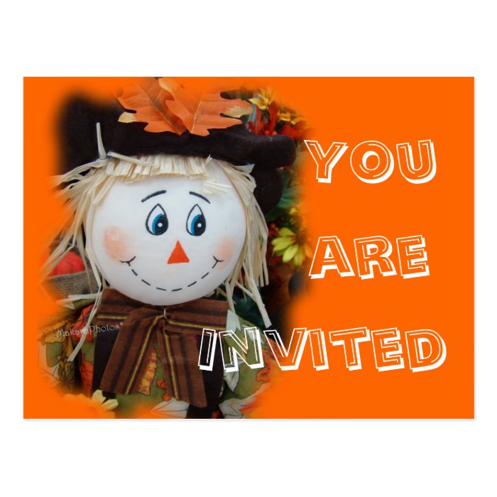 Scarecrow Invitation customize any occasion Post Cards