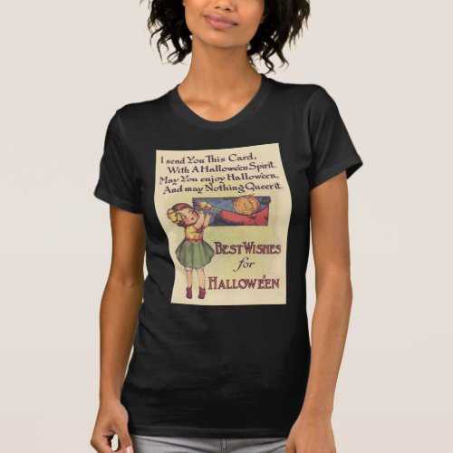 Scarecrow Jack O Lantern Pumpkin Girl T_Shirt