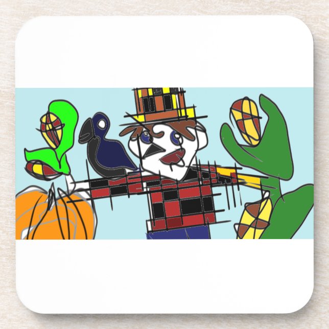 Scarecrow joy beverage coaster (Front)