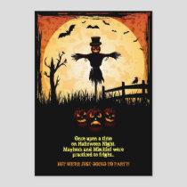Scarecrow Moonlight Halloween Party Card
