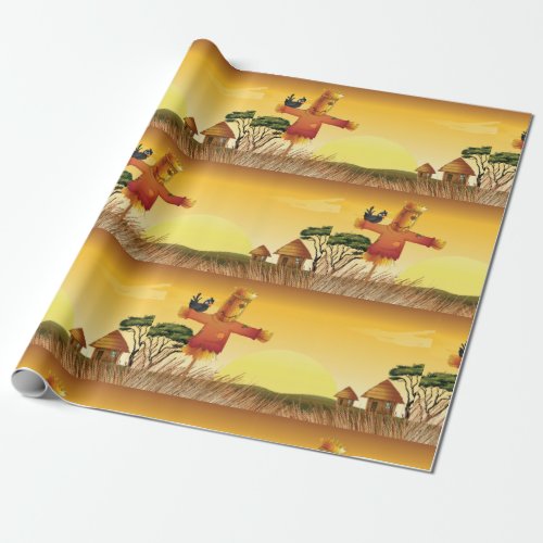 Scarecrow On A Farm Wrapping Paper
