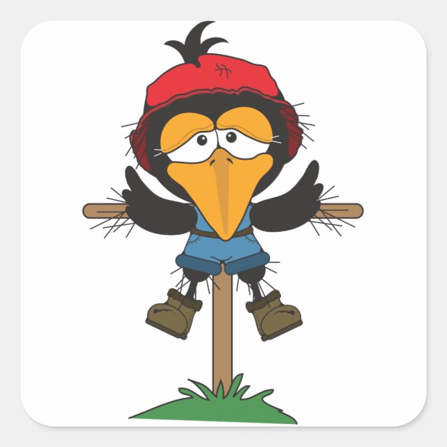 scarecrow on post square sticker (Front)
