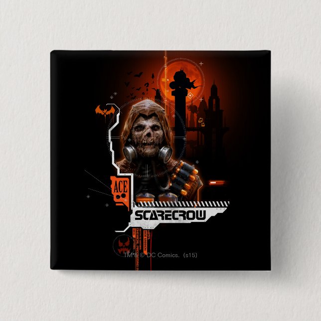 Scarecrow Orange Graphic Pinback Button (Front)