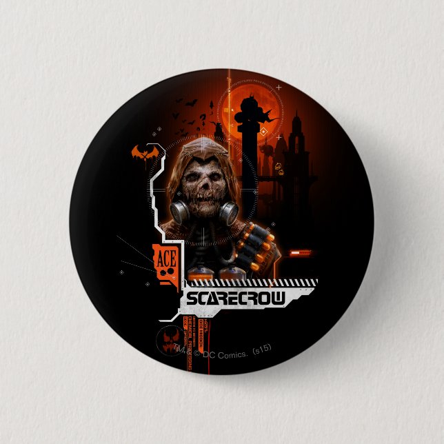 Scarecrow Orange Graphic Pinback Button (Front)